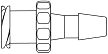 Female luer connector with barb O.D. .190, clear. Material: Polycarbonate. Model 1720-00