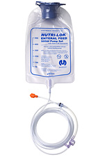 Nutri-Lok™ Enteral Feed 500ml Pump Set with Nutri-Lok™ Connector for use with Kangaroo ePump™ feeding pumps. Model 4150047